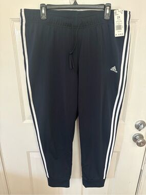 Adidas Blue Jogger Sweatpants with White 3-Stripe
